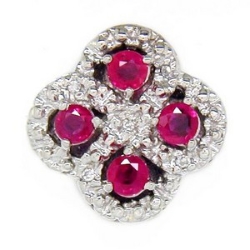 B3617 14K ROUND RUBY & DIAMOND SLIDE 